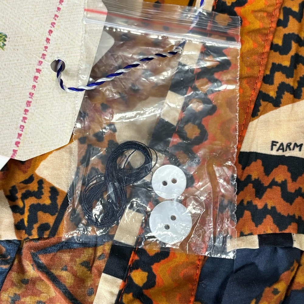 Farm Rio By Anthropology V-Neck Dress Geometric Jaguar Print Tiered Sz X-Large - Picture 16 of 16